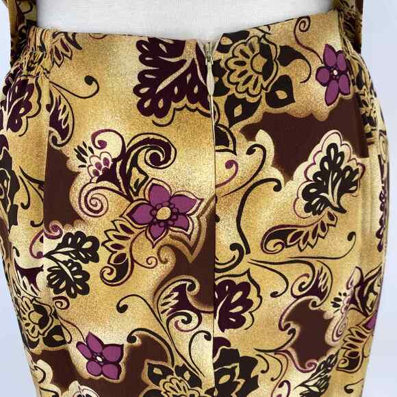 Vintage Silks by Joan Leslie Skirt Set Womens 10/12 Silk Floral Button Up Top - Picture 10 of 16